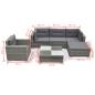 Preview: 6-tlg. Garten-Lounge-Set mit Auflagen Poly Rattan Grau