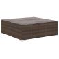 Preview: 6-tlg. Garten-Lounge-Set mit Auflagen Poly Rattan Braun