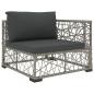 Preview: 5-tlg. Garten-Lounge-Set mit Kissen Poly Rattan Grau