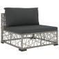 Preview: 5-tlg. Garten-Lounge-Set mit Kissen Poly Rattan Grau