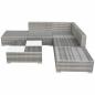Preview: 6-tlg. Garten-Lounge-Set mit Kissen Poly Rattan Grau