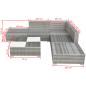 Preview: 6-tlg. Garten-Lounge-Set mit Kissen Poly Rattan Grau