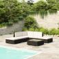 Preview: ARDEBO.de - 6-tlg. Garten-Lounge-Set mit Auflagen Poly Rattan Schwarz