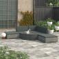 Preview: ARDEBO.de - 6-tlg. Garten-Lounge-Set mit Kissen Poly Rattan Grau