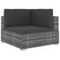 Preview: 6-tlg. Garten-Lounge-Set mit Kissen Poly Rattan Grau