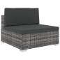 Preview: 6-tlg. Garten-Lounge-Set mit Kissen Poly Rattan Grau