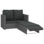 Preview: 2-tlg. Garten-Lounge-Set mit Kissen Poly Rattan Grau