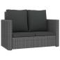 Preview: 2-tlg. Garten-Lounge-Set mit Kissen Poly Rattan Grau