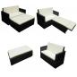 Preview: 2-tlg. Garten-Lounge-Set mit Kissen Poly Rattan Schwarz