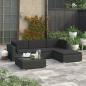 Preview: ARDEBO.de - 5-tlg. Garten-Lounge-Set mit Kissen Poly Rattan Schwarz