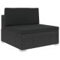 Preview: 5-tlg. Garten-Lounge-Set mit Kissen Poly Rattan Schwarz
