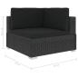 Preview: 5-tlg. Garten-Lounge-Set mit Kissen Poly Rattan Schwarz