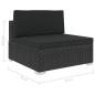 Preview: 5-tlg. Garten-Lounge-Set mit Kissen Poly Rattan Schwarz
