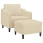 Preview: Sessel mit Hocker Creme 60 cm Stoff