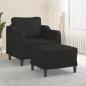 Preview: ARDEBO.de - Sessel mit Hocker Schwarz 60 cm Stoff