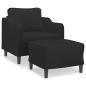 Preview: Sessel mit Hocker Schwarz 60 cm Stoff