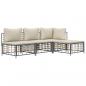 Preview: 4-tlg. Garten-Lounge-Set mit Kissen Anthrazit Poly Rattan