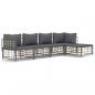 Preview: 5-tlg. Garten-Lounge-Set mit Kissen Anthrazit Poly Rattan