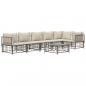 Preview: 7-tlg. Garten-Lounge-Set mit Kissen Anthrazit Poly Rattan