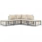 Preview: 5-tlg. Garten-Lounge-Set mit Kissen Anthrazit Poly Rattan