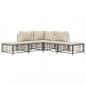 Preview: 5-tlg. Garten-Lounge-Set mit Kissen Anthrazit Poly Rattan