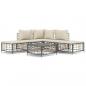 Preview: 6-tlg. Garten-Lounge-Set mit Kissen Anthrazit Poly Rattan