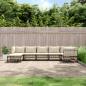 Preview: ARDEBO.de - 7-tlg. Garten-Lounge-Set mit Kissen Anthrazit Poly Rattan