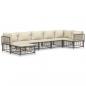 Preview: 7-tlg. Garten-Lounge-Set mit Kissen Anthrazit Poly Rattan