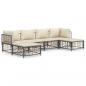 Preview: 6-tlg. Garten-Lounge-Set mit Kissen Anthrazit Poly Rattan