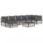 Preview: 8-tlg. Garten-Lounge-Set mit Kissen Anthrazit Poly Rattan