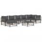 Preview: 8-tlg. Garten-Lounge-Set mit Kissen Anthrazit Poly Rattan