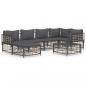 Preview: 7-tlg. Garten-Lounge-Set mit Kissen Anthrazit Poly Rattan