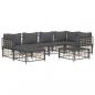 Preview: 7-tlg. Garten-Lounge-Set mit Kissen Anthrazit Poly Rattan