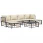 Preview: 7-tlg. Garten-Lounge-Set mit Kissen Anthrazit Poly Rattan
