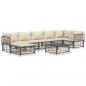 Preview: 8-tlg. Garten-Lounge-Set mit Kissen Anthrazit Poly Rattan
