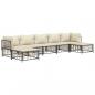 Preview: 7-tlg. Garten-Lounge-Set mit Kissen Anthrazit Poly Rattan