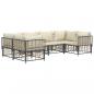 Preview: 6-tlg. Garten-Lounge-Set mit Kissen Anthrazit Poly Rattan