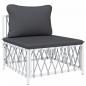 Preview: Garten-Mittelsofa mit Kissen Weiß Gewebe