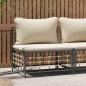 Preview: ARDEBO.de - Garten-Mittelsofa mit Beige Kissen Poly Rattan