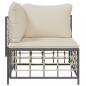 Preview: Garten-Ecksofa mit Beige Kissen Poly Rattan