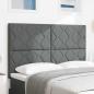 Preview: ARDEBO.de - Kopfteil Diamantblockdesign Dunkelgrau 140 cm Stoff