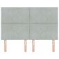 Preview: Kopfteil Diamantblockdesign Hellgrau 140 cm Samt