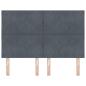 Preview: Kopfteil Diamantblock-Design Dunkelgrau 140 cm Velours