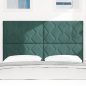 Preview: Kopfteil mit Diamantblock-Design in Dunkelgrün, 140 cm, Samt