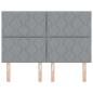 Preview: Kopfteil Diamantblock-Design Hellgrau 160 cm Stoff
