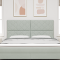 Preview: Kopfteil Diamantblockdesign Hellgrau 180 cm Samt