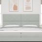 Preview: Kopfteil mit Diamantblock-Design Hellgrau 200 cm Samt