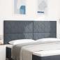 Preview: ARDEBO.de - Kopfteil im Diamantblockdesign Dunkelgrau 200 cm Samt