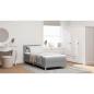 Preview: Boxspringbett mit Kissen Hellgrau 90 x 200 cm Stoff