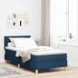 Preview: ARDEBO.de - Boxspringbett mit Kissen mit Kopfteil Blau 90 x 200 cm Stoff